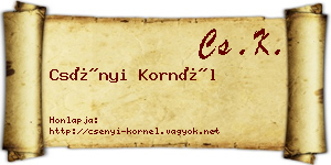 Csényi Kornél névjegykártya