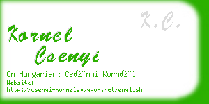 kornel csenyi business card